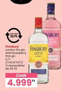 Spar Finsbury London Dry gin, Wild Strawberry Pink gin ajánlat