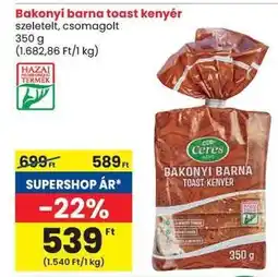 Spar Bakonyi barna toast kenyér ajánlat