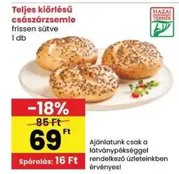Spar Teljes kiőrlésű császárzsemle ajánlat
