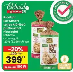 Spar RiceUP! Eat Smart teljes kiőrlésű puffasztott rizsszelet ajánlat
