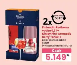 Spar Finlandia Redberry vodka 0,7 l + Kinley Pink Aromatic Berry Tonic 1 l ajánlat