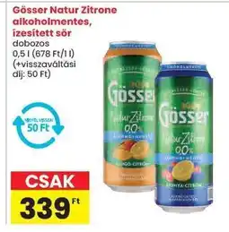Spar Gösser Natur Zitrone alkoholmentes, ízesített sör ajánlat