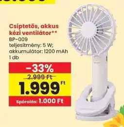 Spar Csíptetős, akkus kézi ventilátor ajánlat