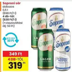Spar Soproni sör dobozos ajánlat