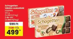 Spar Schogetten táblás csokoládé ajánlat