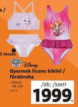 Lidl Gyermek licenc bikini / fürdőruha ajánlat
