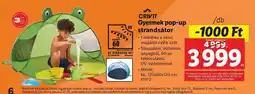 Lidl CRIVIT Gyermek pop-up strandsátor ajánlat