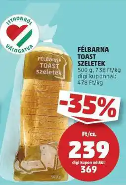 PENNY Félbarna Toast Szeletek ajánlat