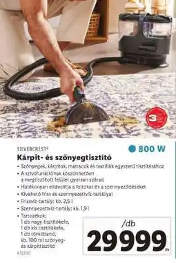 Lidl SILVERCREST Kárpit- és szőnyegtisztító ajánlat