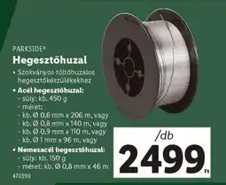 Lidl PARKSIDE Hegesztőhuzal ajánlat
