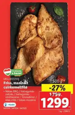 Lidl Friss, marinált csirkemellfilé ajánlat