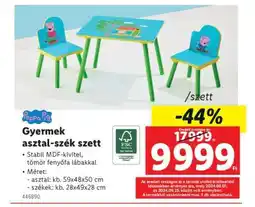 Lidl Gyermek asztal-szék szett ajánlat