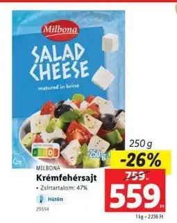 Lidl MILBONA Krémfehérsajt ajánlat