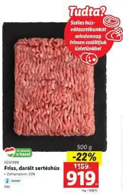 Lidl Friss, darált sertéshús ajánlat