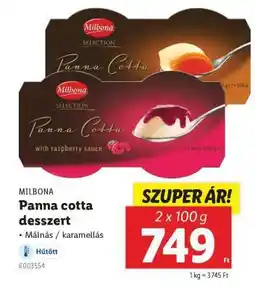 Lidl MILBONA Panna cotta desszert ajánlat