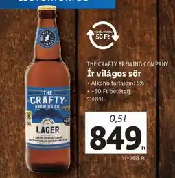 Lidl THE CRAFTY BREWING COMPANY Ír világos sör ajánlat