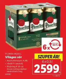 Lidl PILSNER URQUELL Világos sör ajánlat