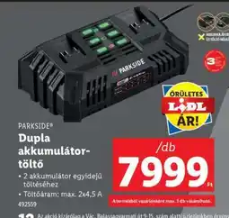 Lidl PARKSIDE Dupla akkumulátortöltő ajánlat