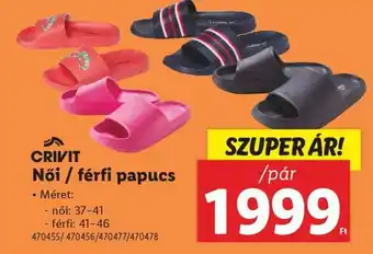 Lidl CRIVIT Női / férfi papucs ajánlat