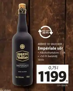 Lidl ABBAYE DE VAUCLAIR Impériale sör ajánlat