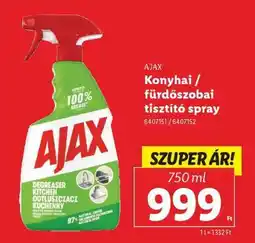 Lidl AJAX Konyhai / fürdőszobai tisztító spray ajánlat