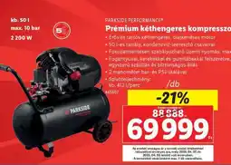 Lidl PARKSIDE PERFORMANCE Prémium kéthengeres kompresszor ajánlat