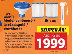 Lidl CRIVIT Medencehőmérő / úszóadagoló / szűrőbetét ajánlat