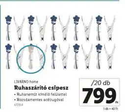 Lidl LIVARNO home Ruhaszárító csipesz ajánlat