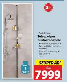 Lidl LIVARNO HOME Teleszkópos fürdőszobapolc ajánlat