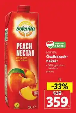 Lidl Solevita Őszibarack-nektár ajánlat