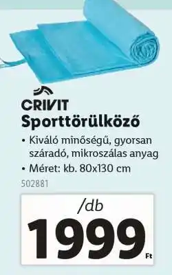 Lidl CRIVIT Sporttörülköző ajánlat