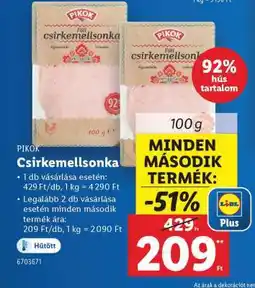 Lidl PIKOK Csirkemellsonka ajánlat