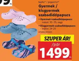 Lidl Gyermek / kisgyermek szabadidőpapucs ajánlat