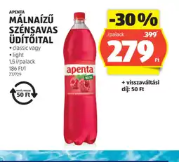 ALDI Apenta Málnaízű Szénsavas Üdítőital ajánlat