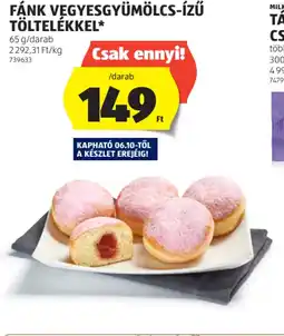 ALDI Fánk vegyesgyümölcs-ízű töltelékkel ajánlat