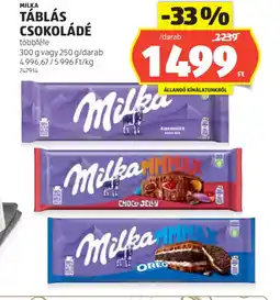 ALDI Milka Táblás Csokoládé ajánlat
