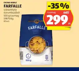 ALDI Cucina Nobile Farfalle ajánlat