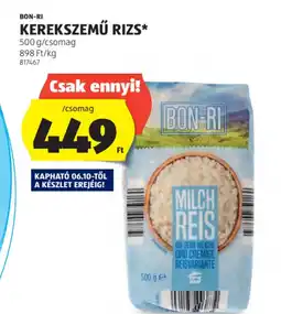 ALDI Bon-ri kerekszemű rizs ajánlat