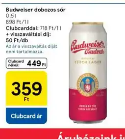 Tesco Budweiser dobozos sör ajánlat