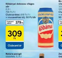 Tesco Kőbányai dobozos világos sör ajánlat