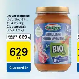 Tesco Univer bébiétel ajánlat