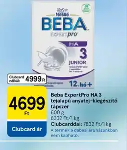 Tesco Beba ExpertPro HA 3 tejalapú anyatej-kiegészítő tápszer ajánlat
