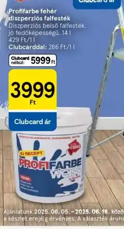 Tesco Profifarbe fehér diszperzis falfesték ajánlat