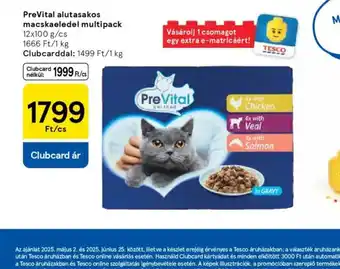 Tesco PreVital alutasakos macskaeledel multipack ajánlat