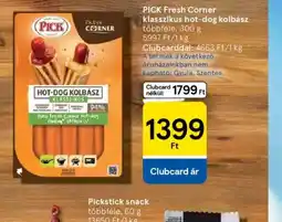Tesco Pick Fresh Corner klasszikus hot-dog kolbász ajánlat