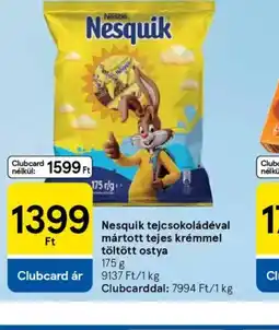 Tesco Nesquik tejcsokoládéval mártott tejes krémmel töltött ostya ajánlat