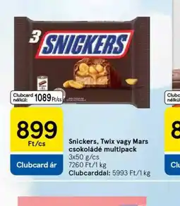 Tesco Snickers, Twix vagy Mars csokoládé multipack ajánlat
