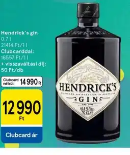 Tesco Hendrick's gin ajánlat