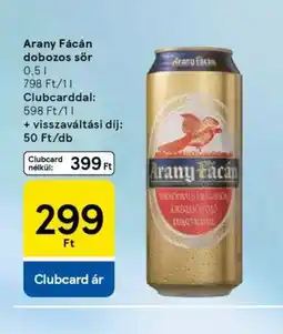 Tesco Arany Fácán dobozos sör ajánlat
