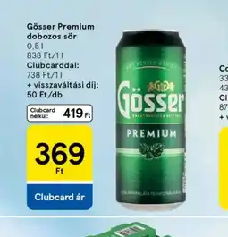 Tesco Gösser Premium dobozos sör ajánlat